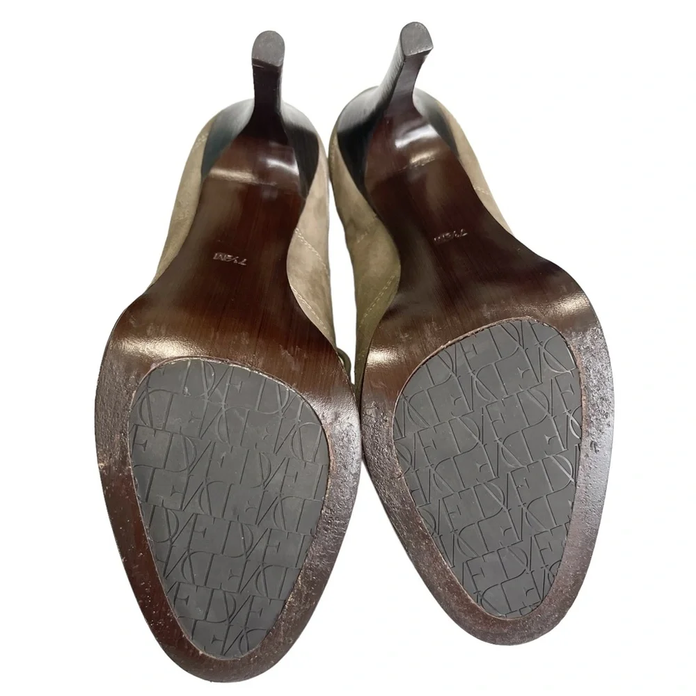 Diane von Furstenberg DVF Guardian Suede Taupe Stiletto